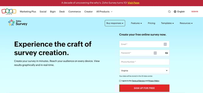 best survey software option, zoho